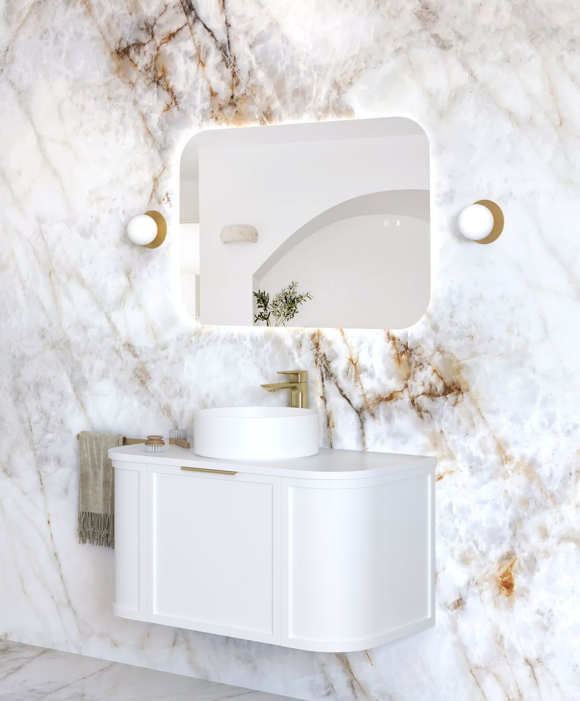 NEWPORT LED Soft Square Frameless Back Lit Tuffi Mirror 900x600mm