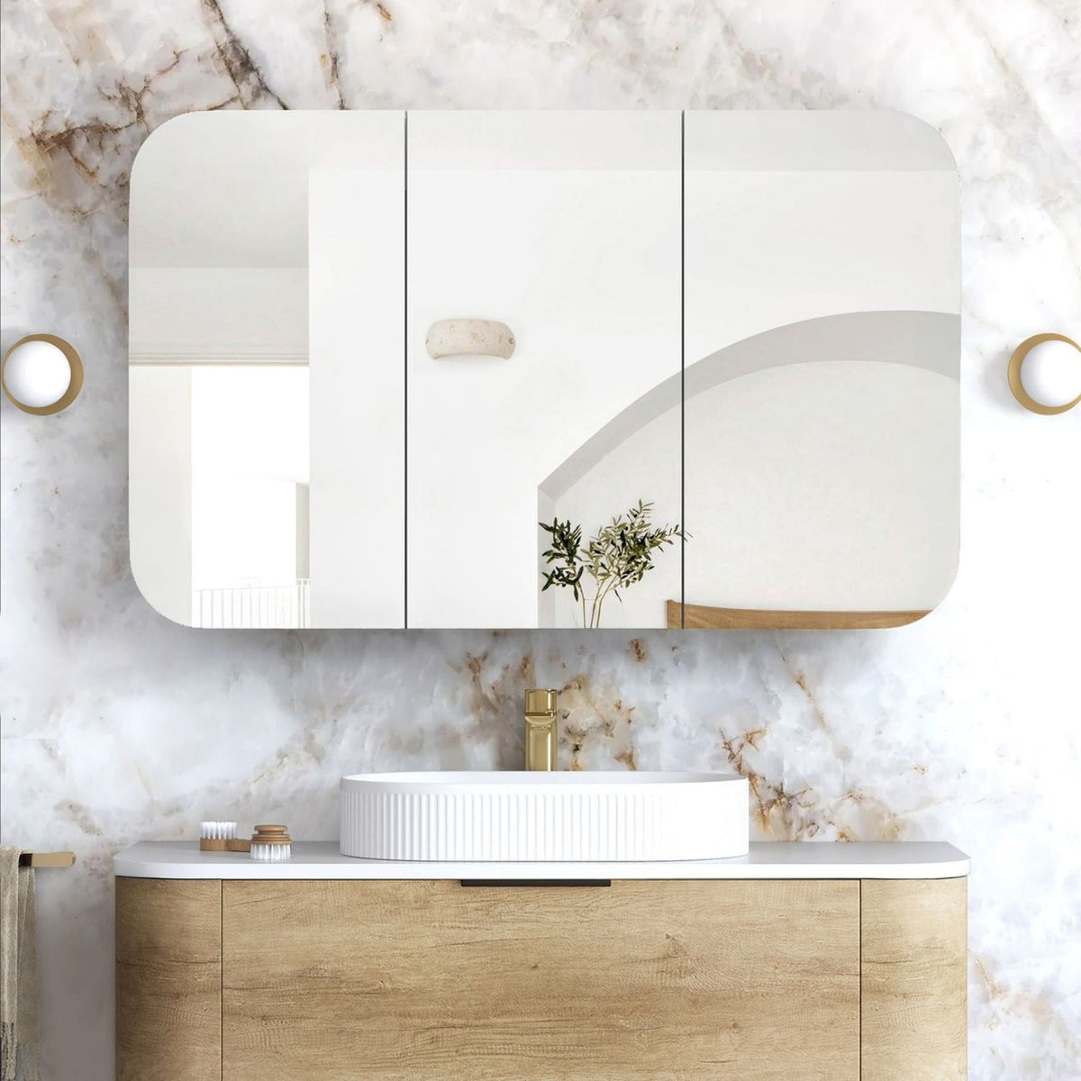 NEWPORT Natural Soft Square Shaving Cabinet (Optional Sizes)