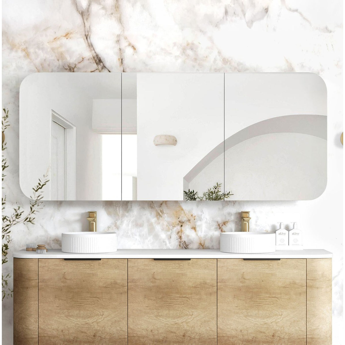 NEWPORT Natural Soft Square Shaving Cabinet (Optional Sizes)