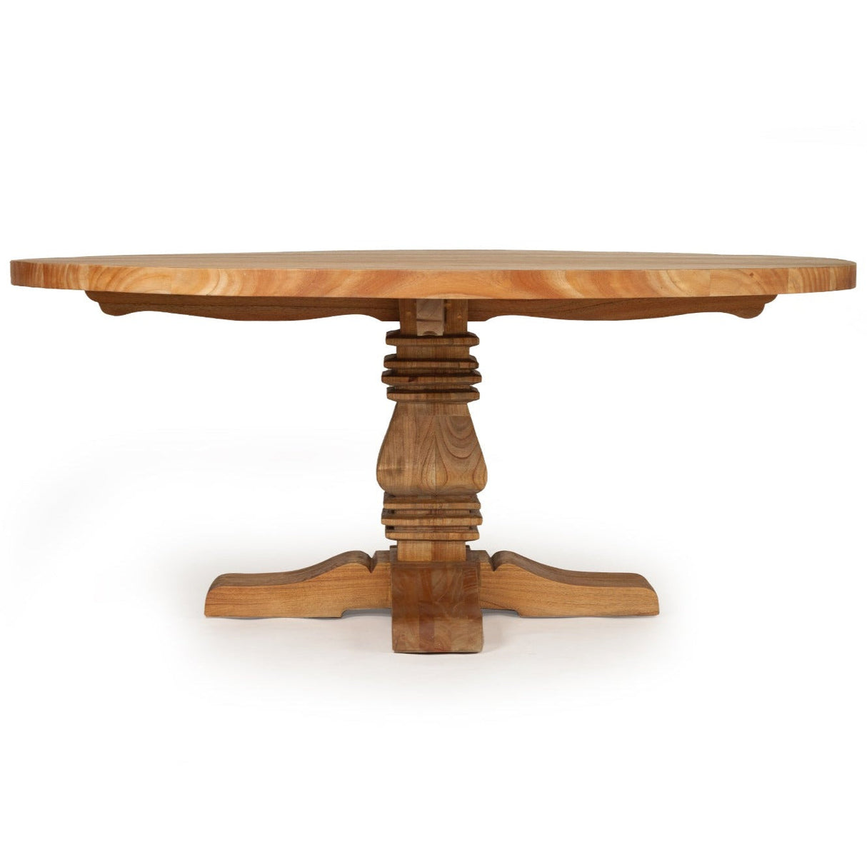 Newland Round Solid Mindi Wood Pedestal Table - 1.8m