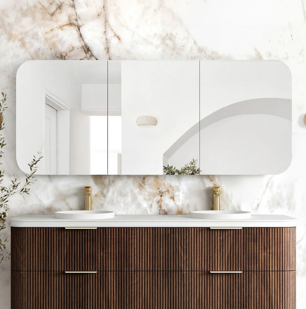 Newport Soft Square Sable Walnut Shaving Cabinet