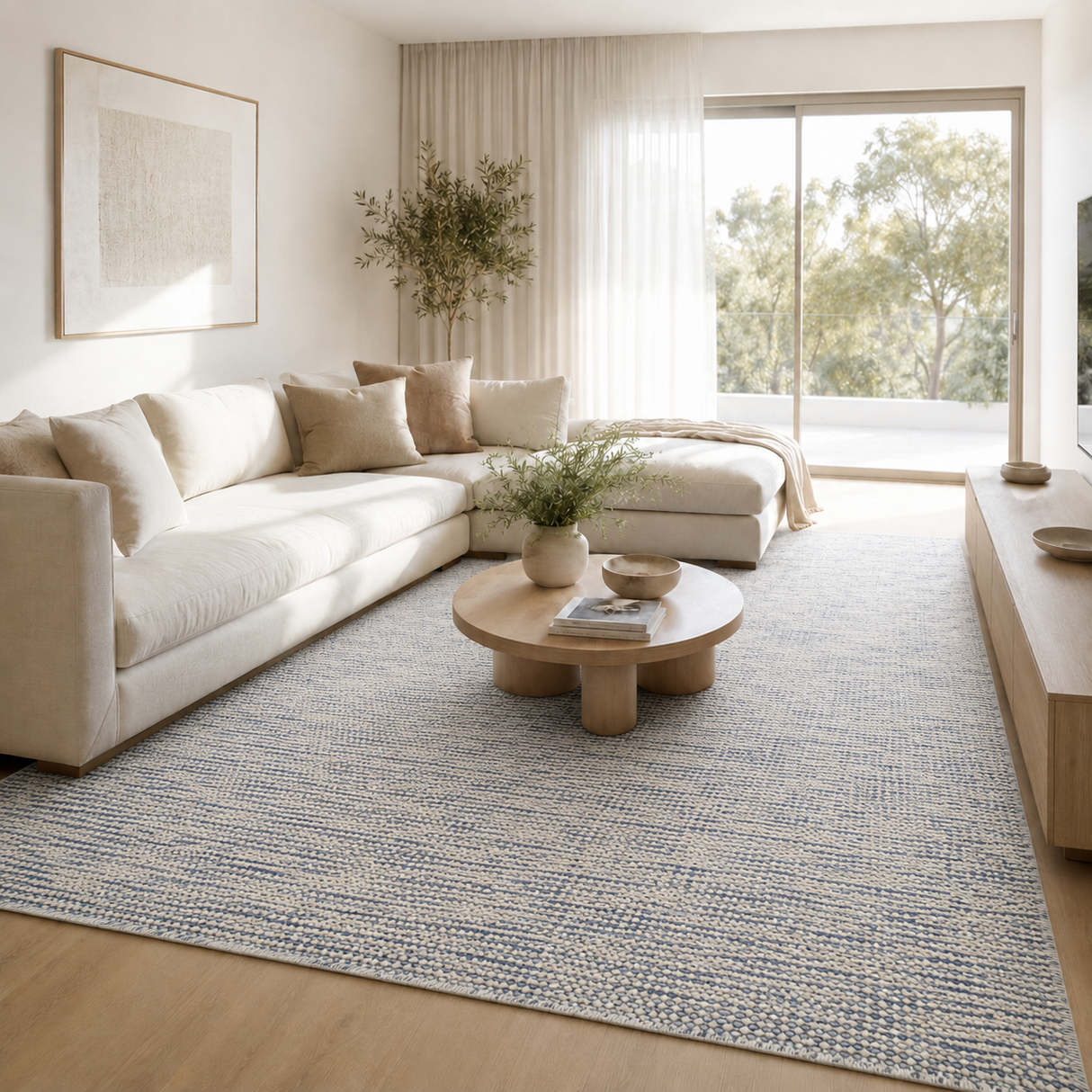 Nordic Blue Reversible Wool Rug