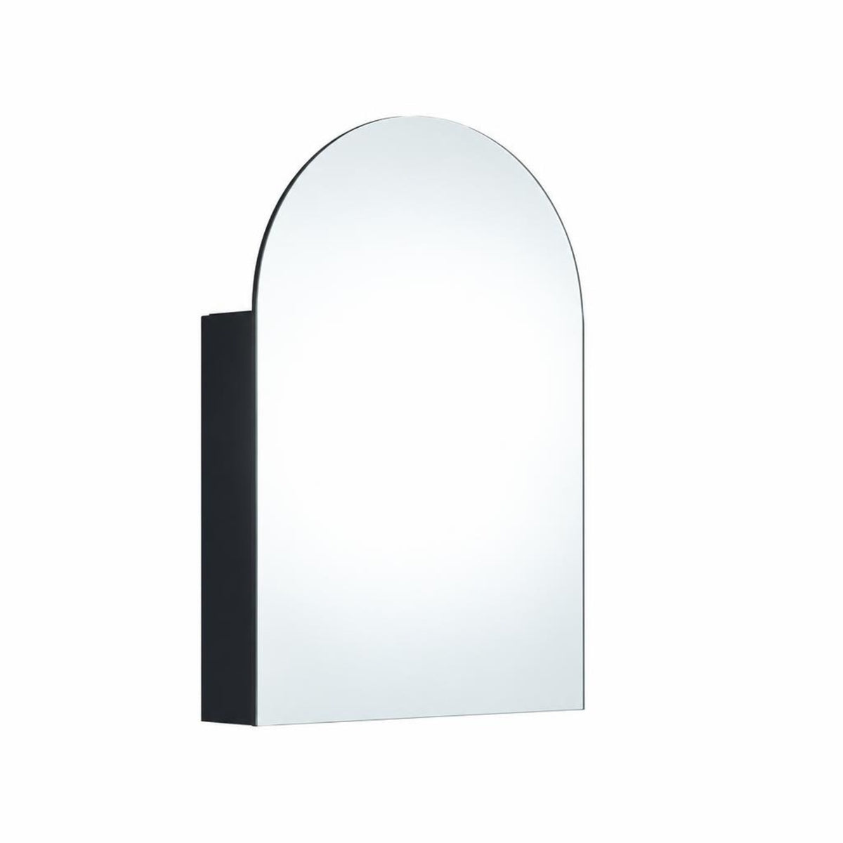 OLIVIA Shaving Cabinet Arch Mirror Matte Black (600mm)