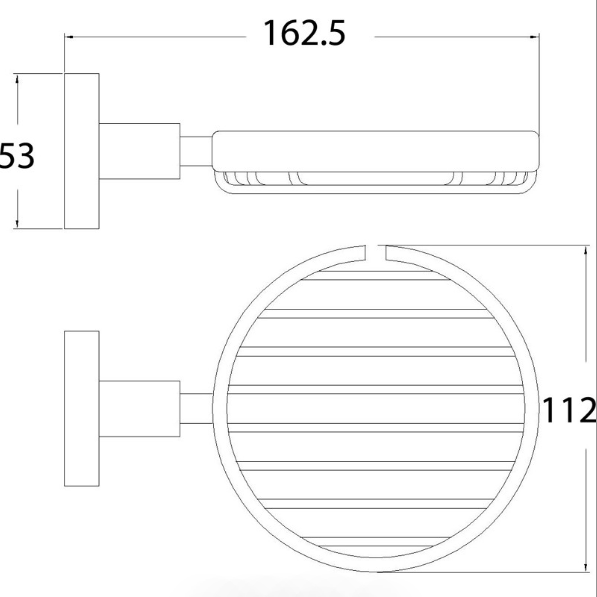 Otus Round Soap Dish - Technical Drawing