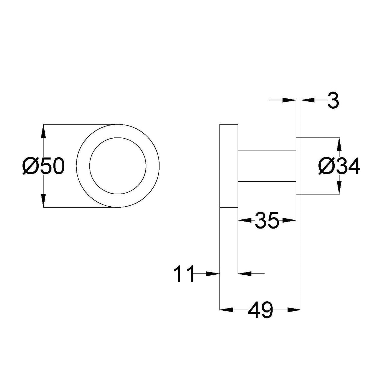 OTUS Slimline Robe Hook