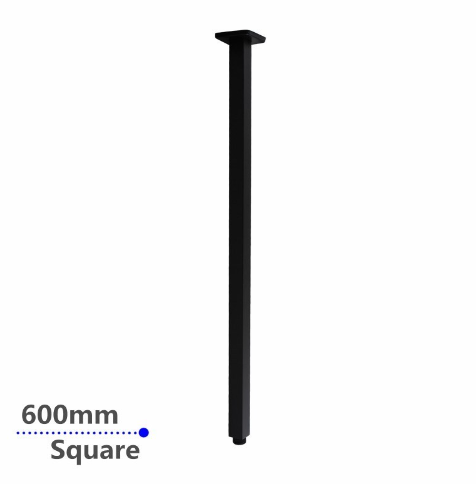 Blaze Square Ceiling Shower Arm 600mm - Black