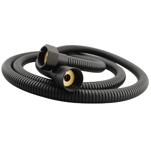 AQU Square Shower Holder Wall Connector Hose Only - Black