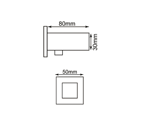AQU Square Shower Holder Wall Connector Hose Only - Black