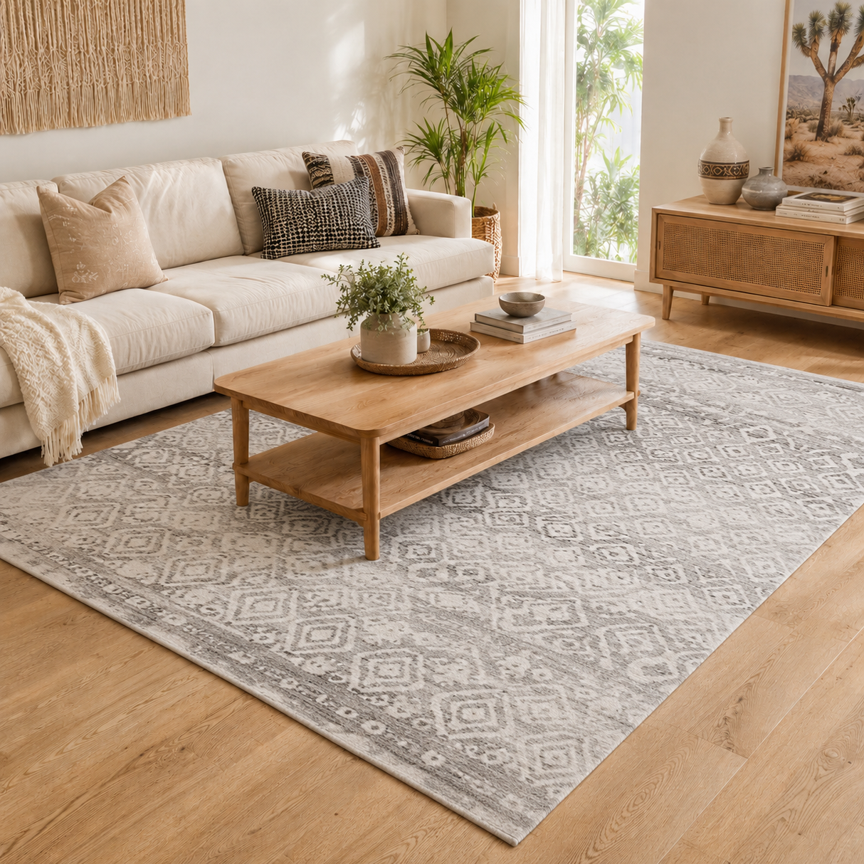 Oasis Zakira Dark Grey Tribal Rug