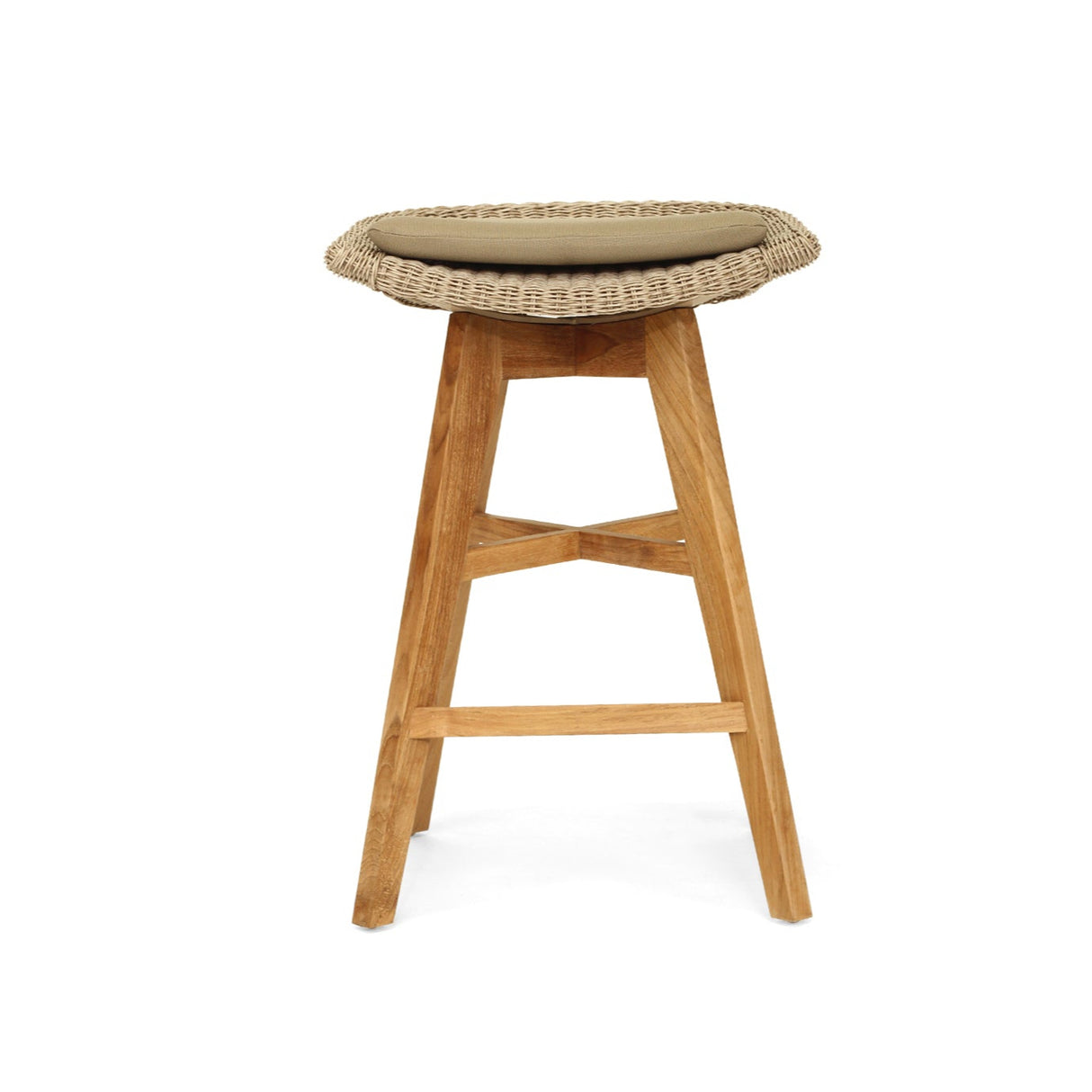 Oceana Outdoor Backless Teak Counter Stool – Mushroom 0.56m