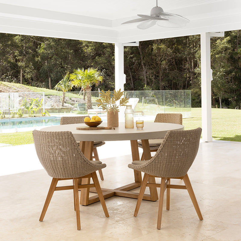 Oceana Outdoor Teak Dining Chair – Mushroom