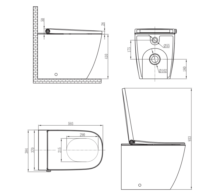 Omni Comfort Wall Face Smart Toilet