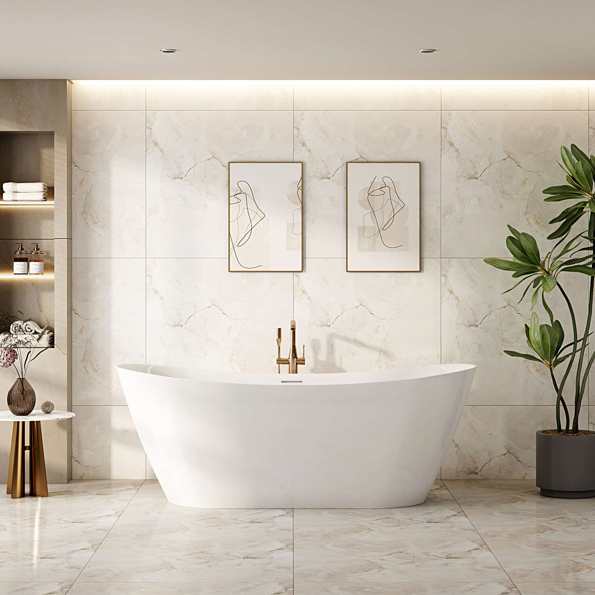 Opal White Freestanding Bathtub