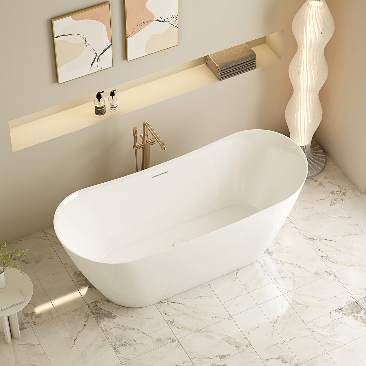Opal White Freestanding Bathtub