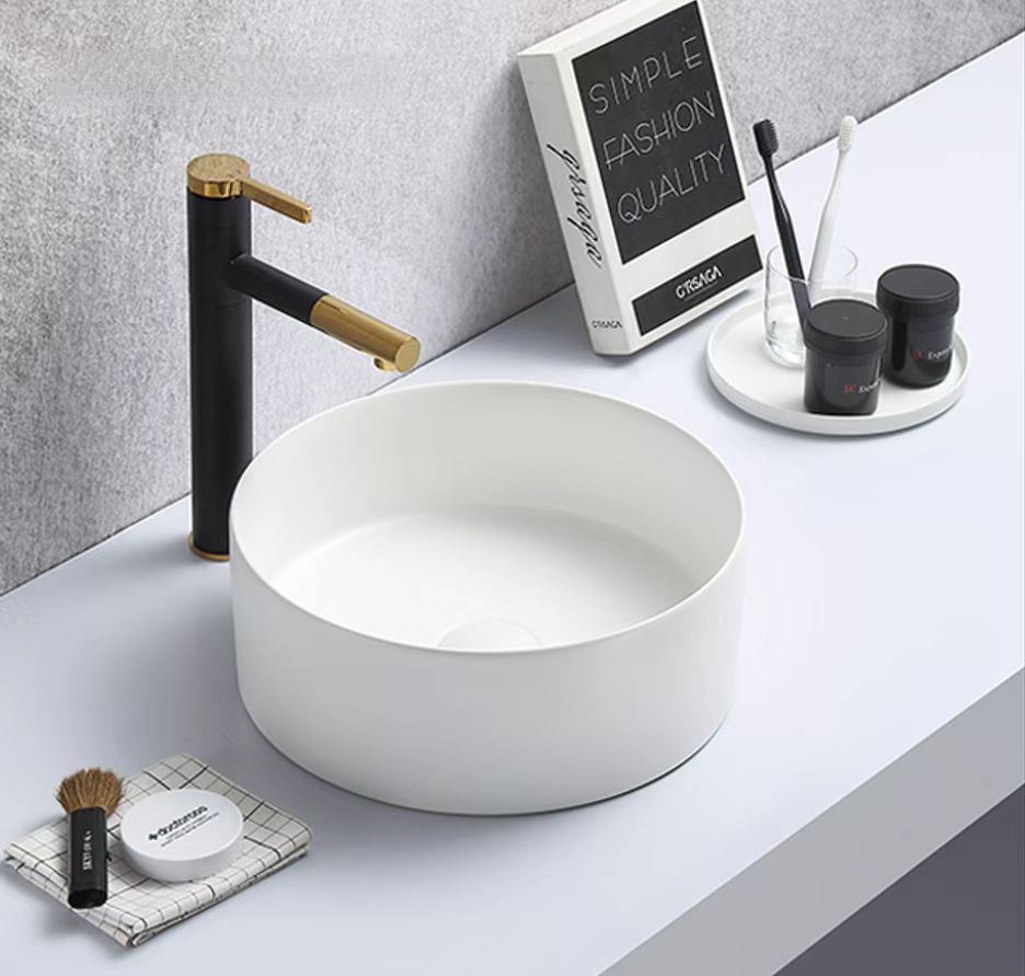 POSEIDON Matte White Ceramic Basin (Round: 301x301x107)