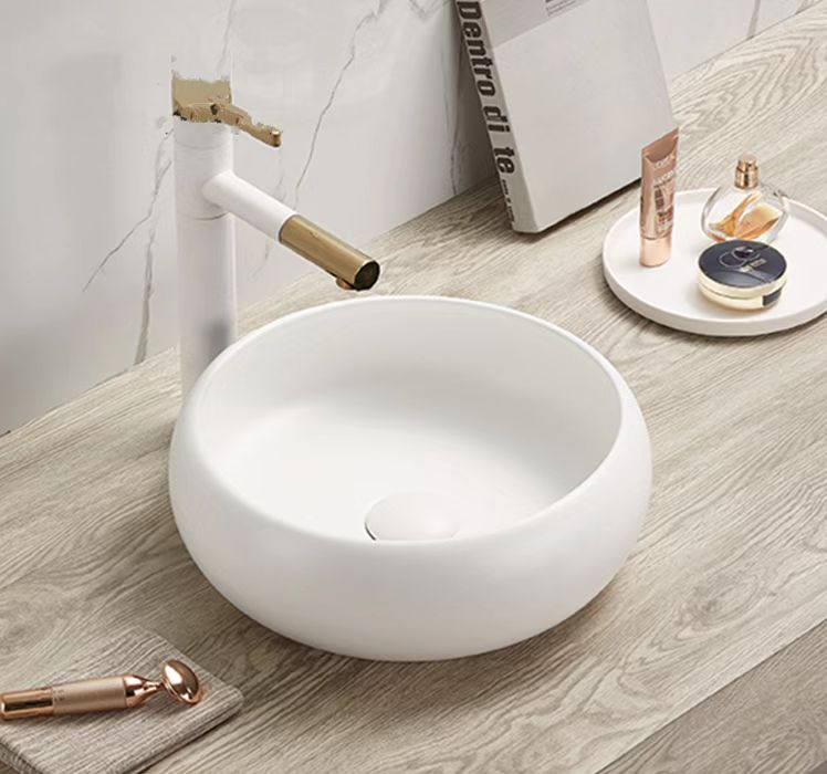 POSEIDON Matte White Ceramic Basin (Round: 360x360x120)