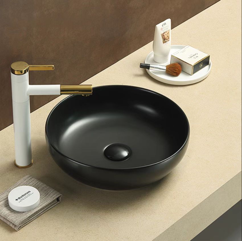 POSEIDON Matte Black Ceramic Basin (Round: 370x370x110)