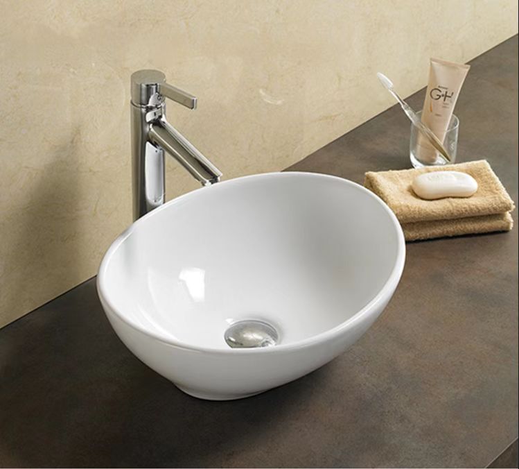 POSEIDON Gloss White Basin (Round: 405x330x140)