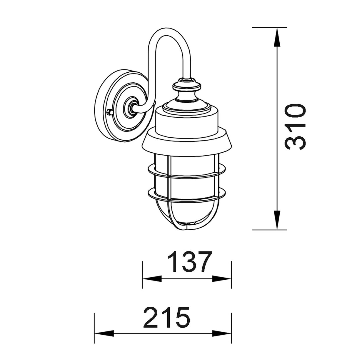 PAROL: Exterior Cylinder Glass with Cage Wall Lights IP44
