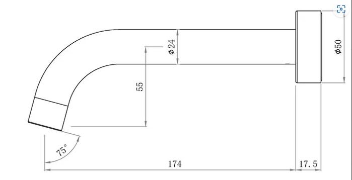 PAVIA Curve Spout - Matte Black