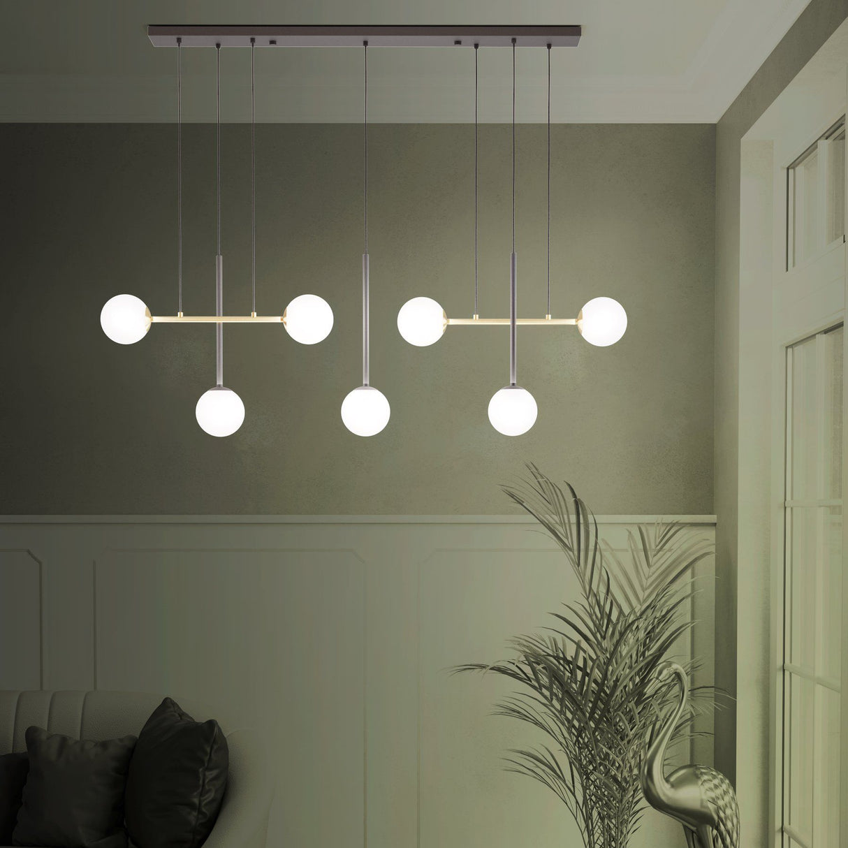 PAZ Pendant Light 7x40W - Brushed Brass