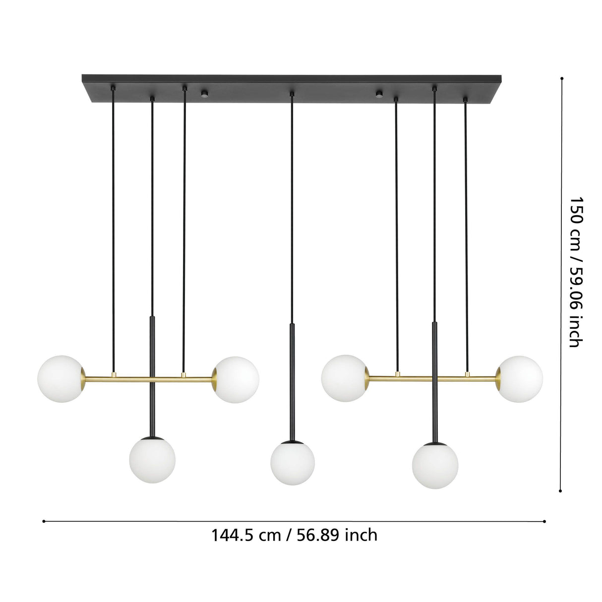 PAZ Pendant Light 7x40W - Brushed Brass