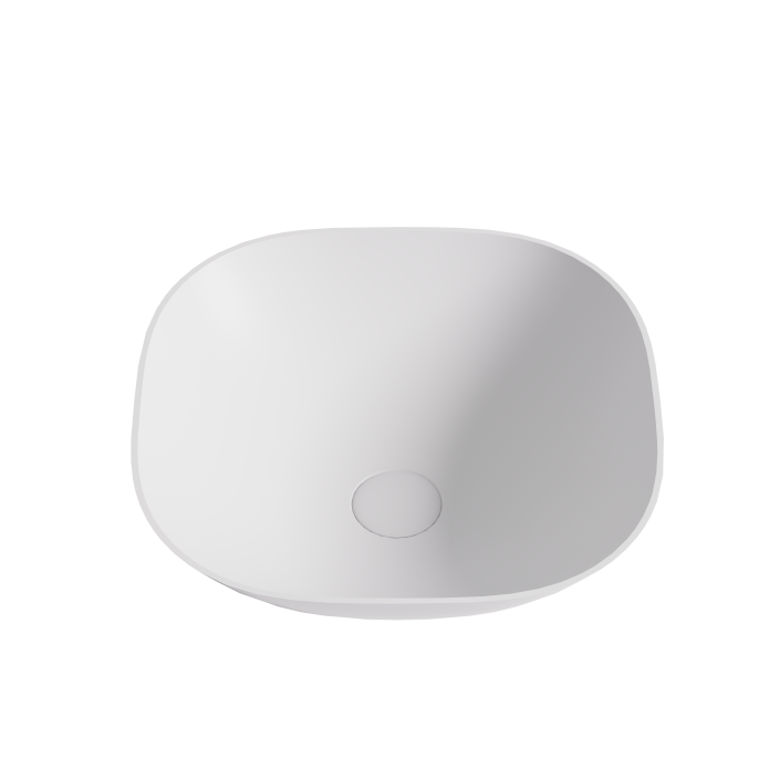 POSEIDON Elba Matte White Solid Surface Stone Stone Basin (Square: 400x400x140mm)
