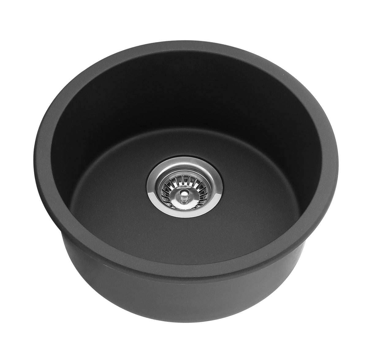 POS Round Quartz Undermount Kitchen Sink 410x410x210 (Matte Black)