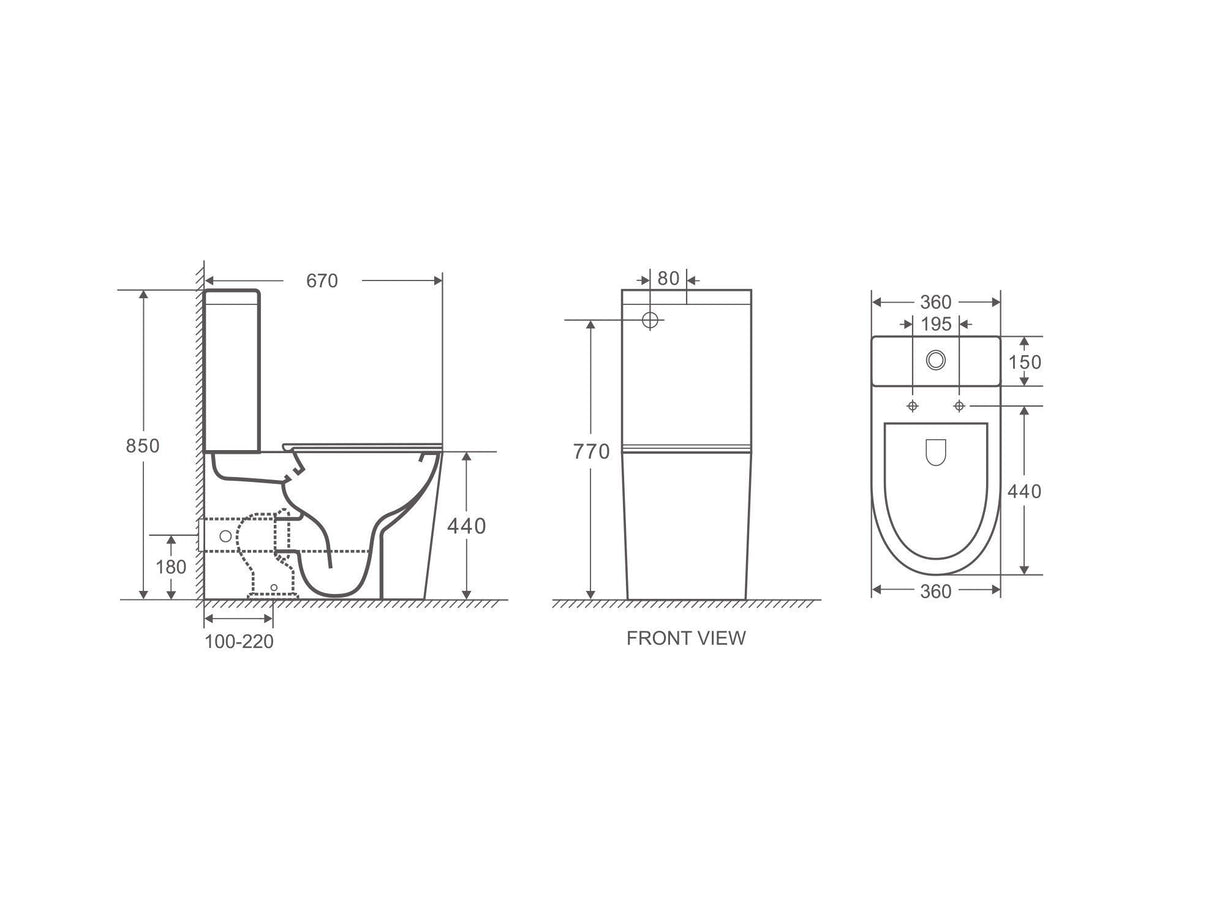 Berlin Rimless Back To Wall Toilet Suite (Matte Black)