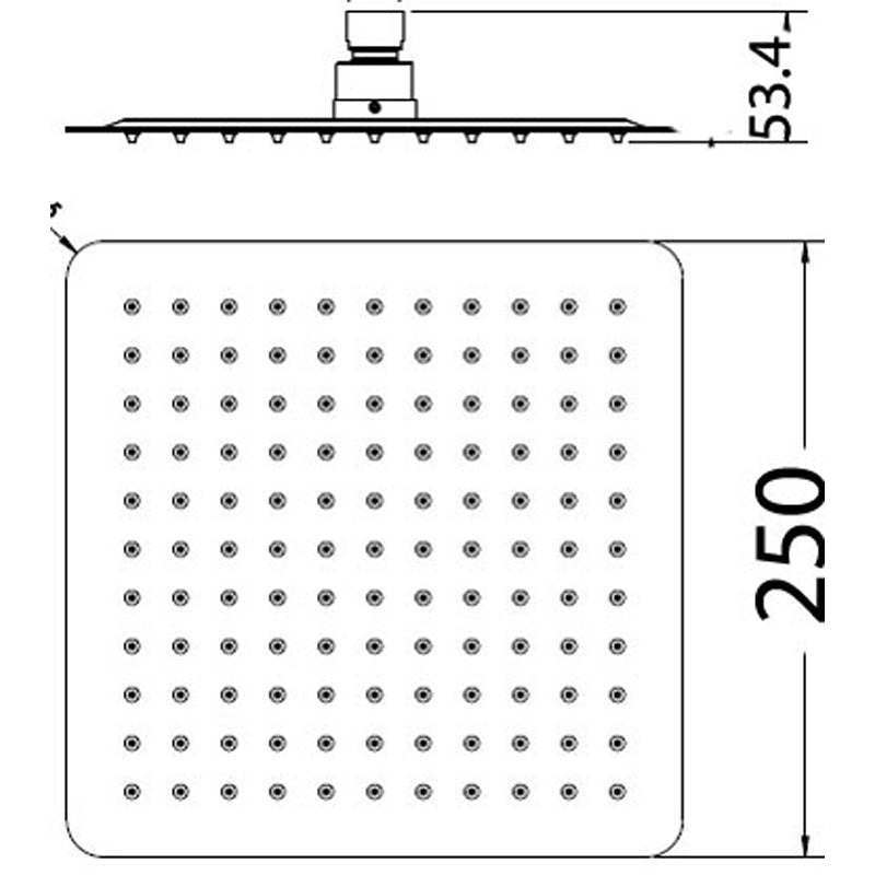 Nova Square Overhead Shower 250mm - Brushed Gun Metal
