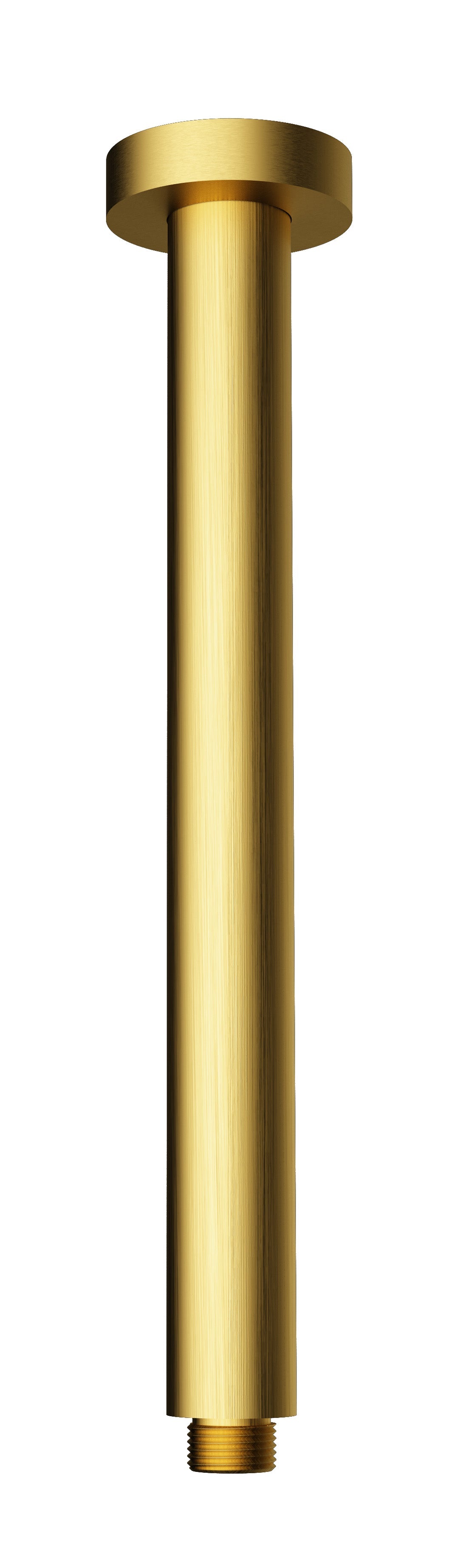 Round Vertical Shower Arm - Brushed Gold