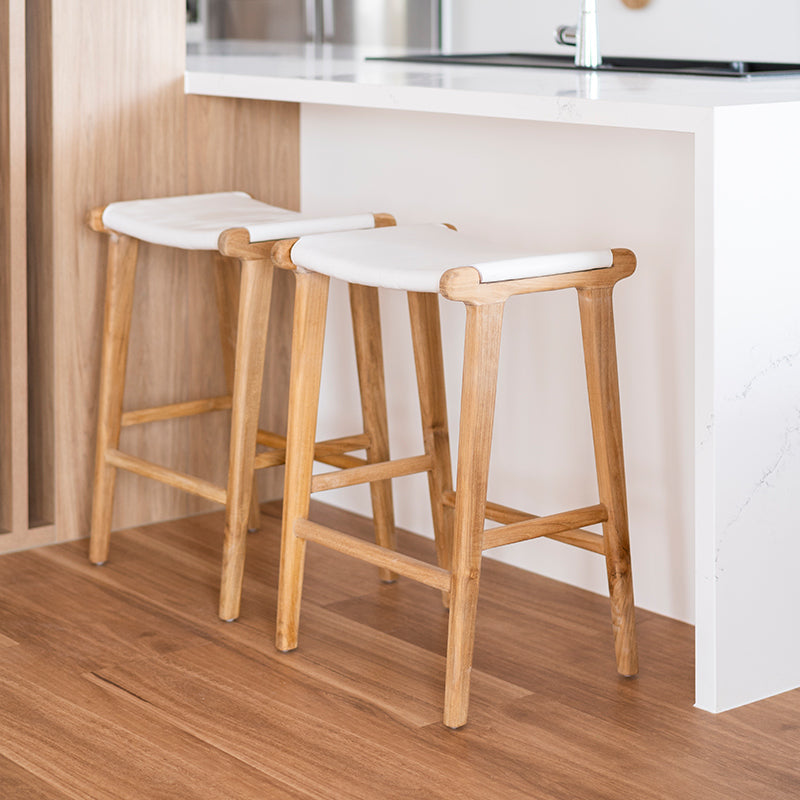 Paloma Leather Saddle Stool - Whitley