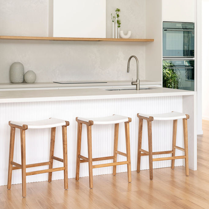 Paloma Leather Saddle Stool - Whitley