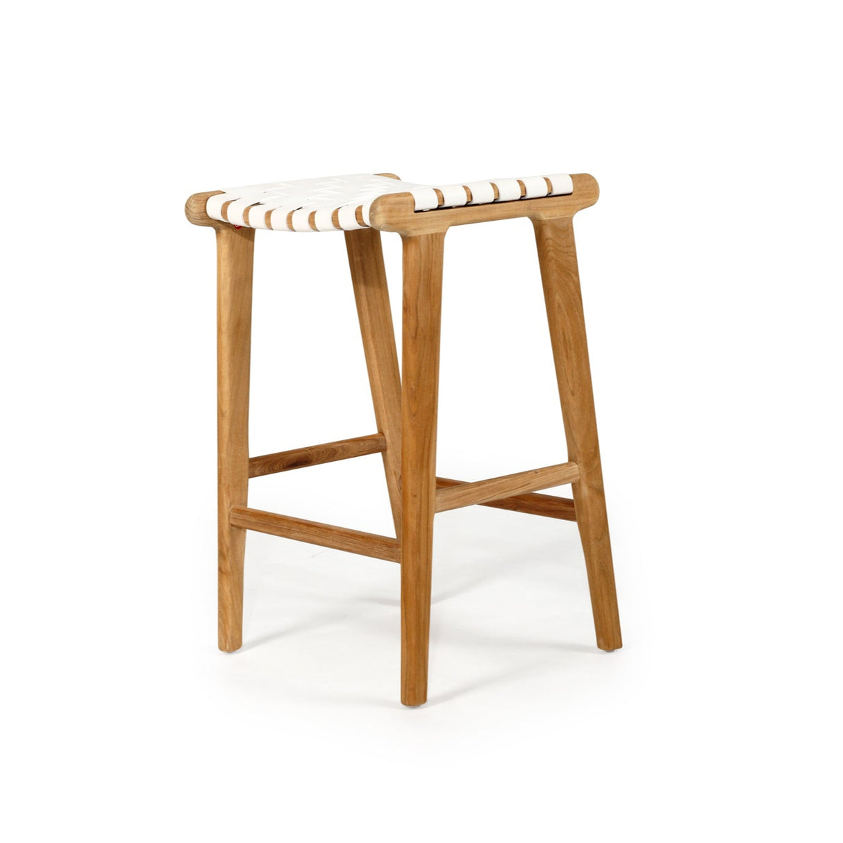 Paloma Leather Saddle Stool - Whitley Woven - 0.66m