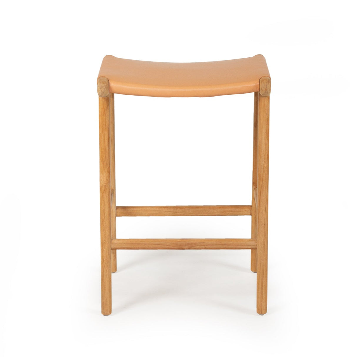 Paloma Leather Saddle Stool – Flat Natural