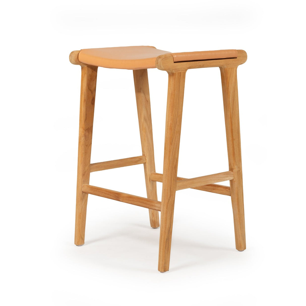 Paloma Leather Saddle Stool – Flat Natural
