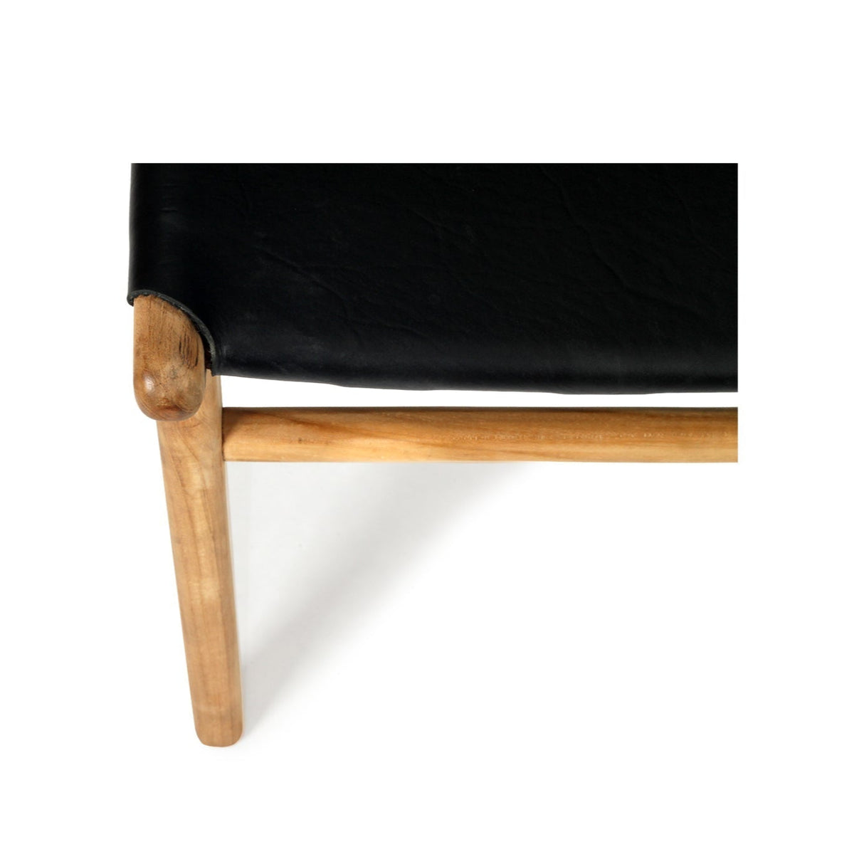 Paloma Leather Side Teak Chair – Black