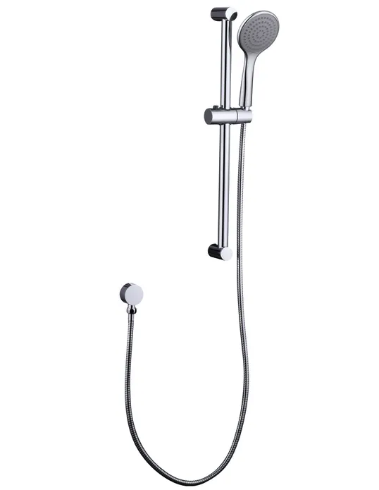 PAVIA Shower Rail with Round Handheld Shower Piece - Chrome
