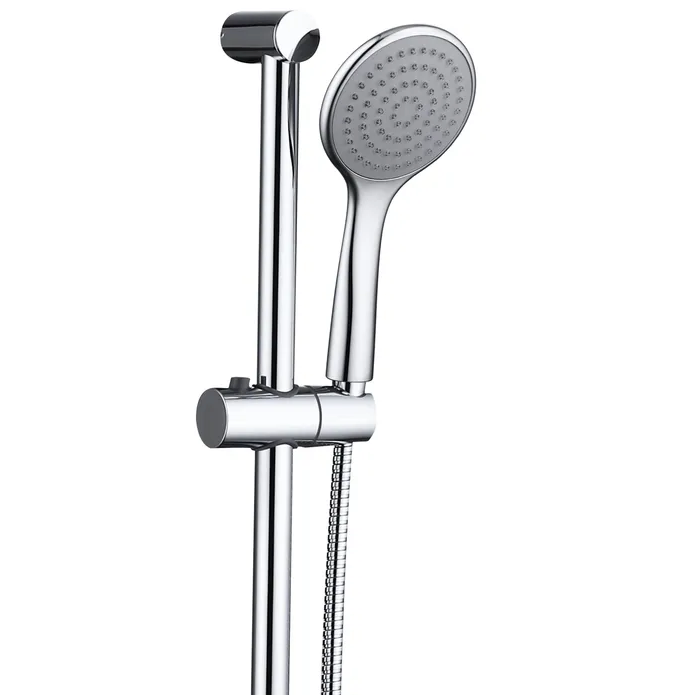 PAVIA Shower Rail with Round Handheld Shower Piece - Chrome