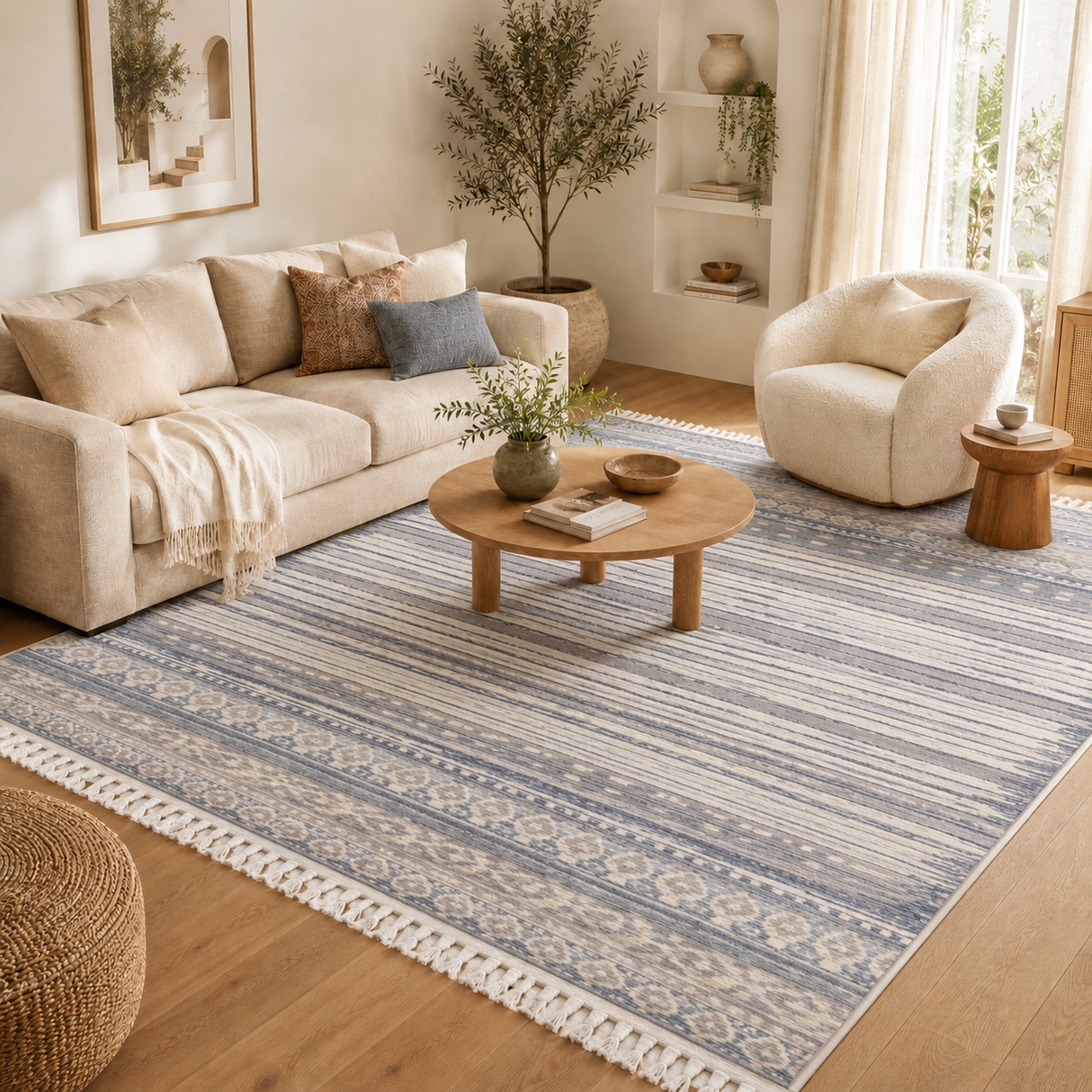 Peru Cajamarca Blue Contemporary Rug