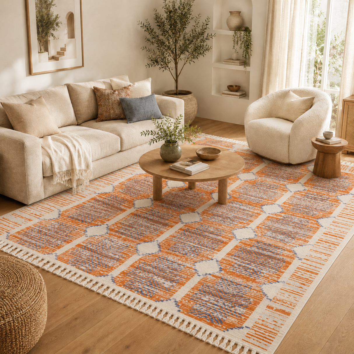 Peru Nasca Rust Contemporary Rug