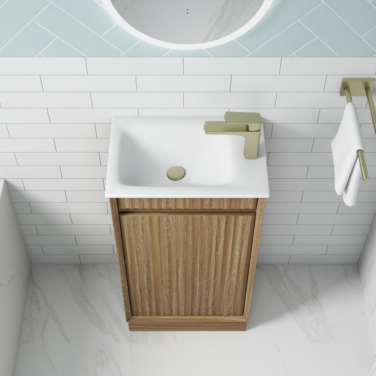 RAVIA Mini Fluted Floor Standing Cabinet (Harvest Oak)