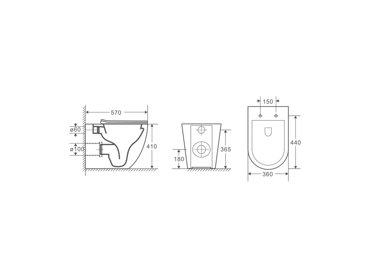 Raul99 Rimless Wall Faced Floor Toilet Pan (Matte White)