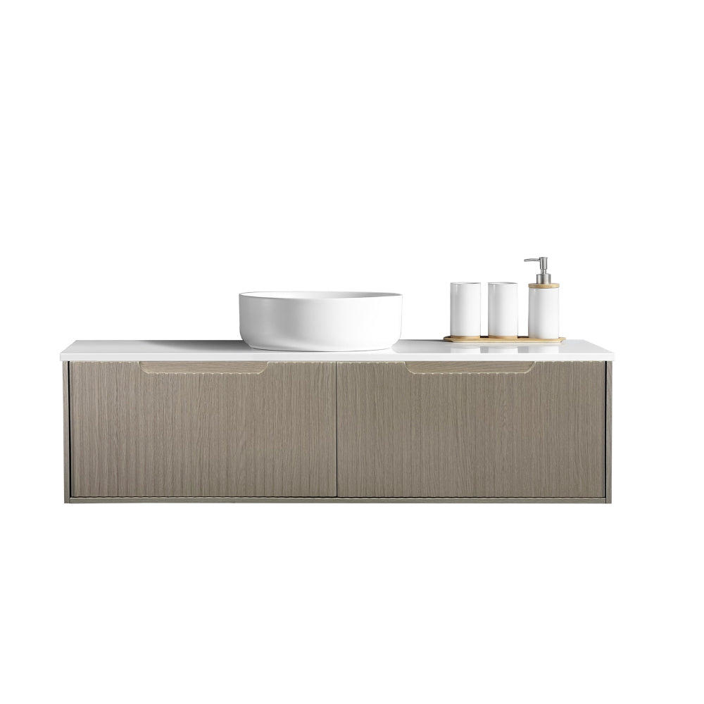RHEA Fluted Wall-Hung Vanity - Natural Oak (All Sizes)