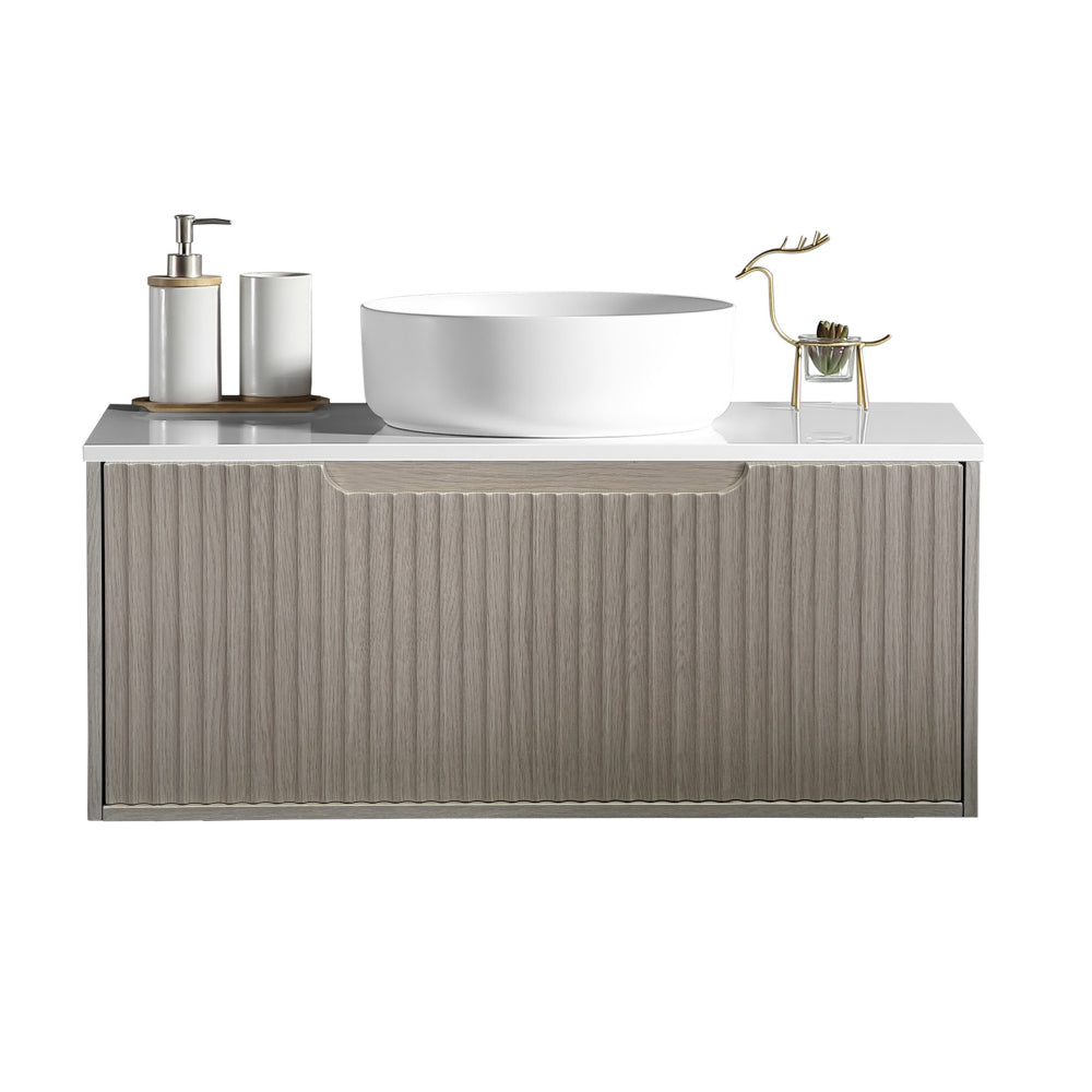 RHEA Fluted Wall-Hung Vanity - Natural Oak (All Sizes)