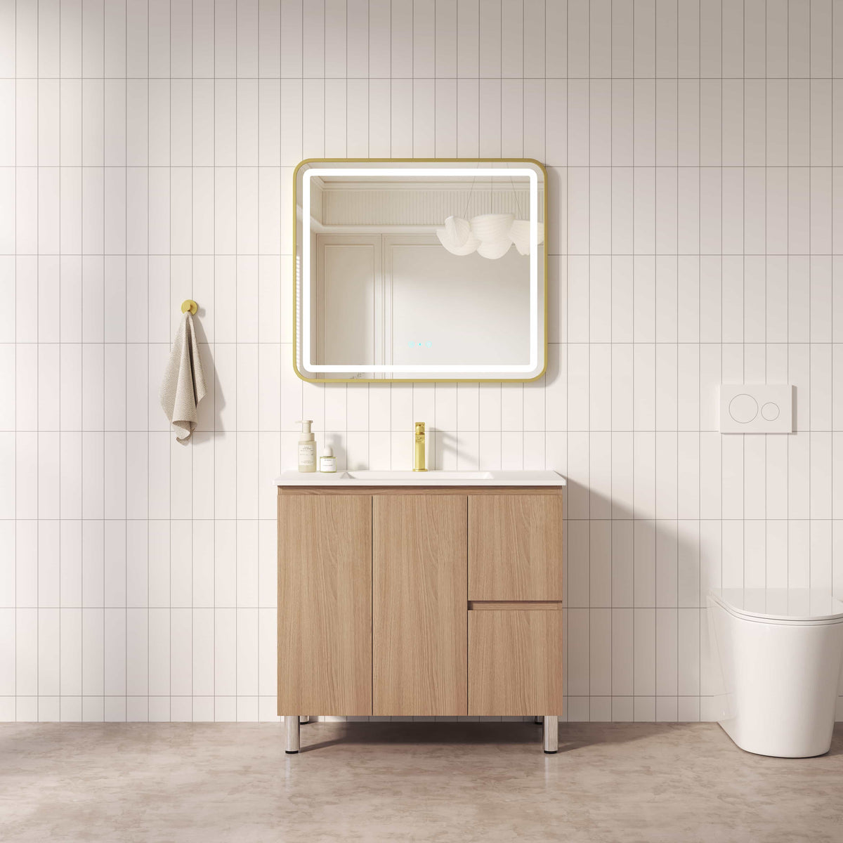 RITA Floor Standing Vanity in Elegant Oak