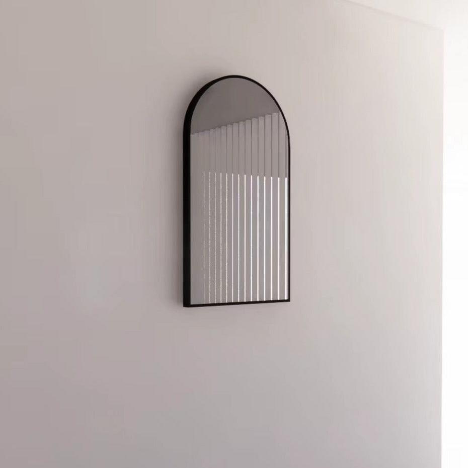 RIVA Arch Framed Mirror 450x800mm - Matte Black