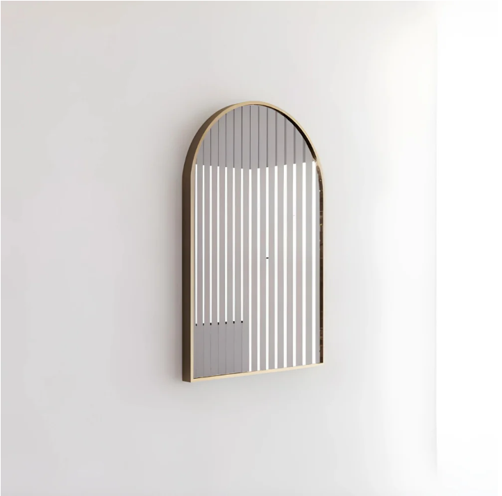 RIVA Brushed Gold Frame Arch Mirror (900x600mm)