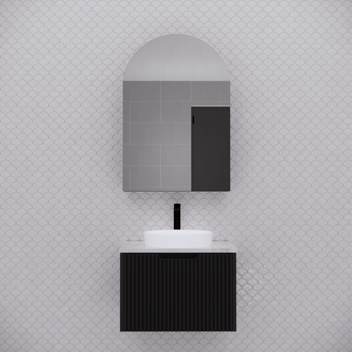RIVA_LONDON_Matte_Black_Arch_Shaving_Cabinet_600mm