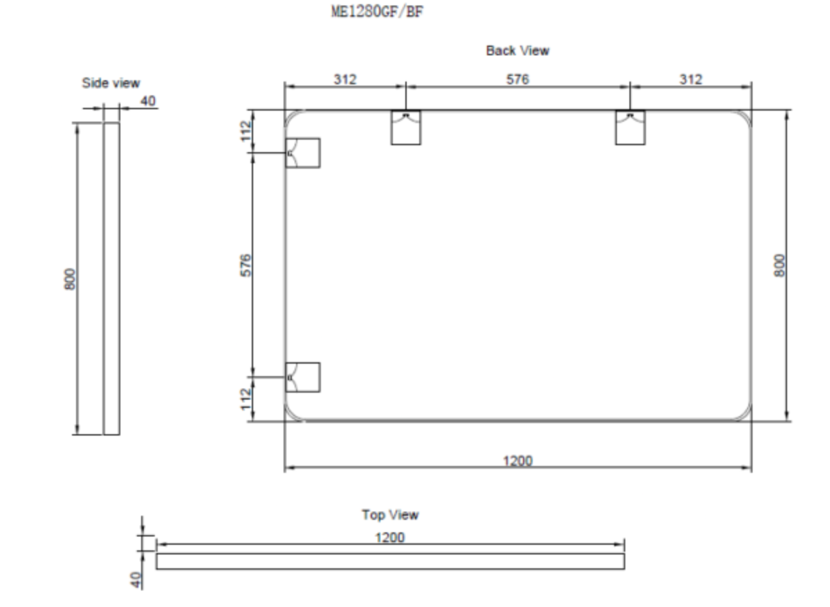 RIVA Rectangle Framed Mirror 900/1200mm